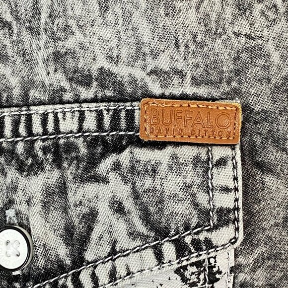 Buffalo David Bitton Cotton Shirt Mens Large Acid Wash Short Sleeve Button Up - Picture 4 of 8